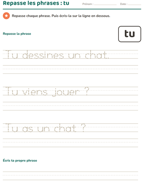 Aperçu de la fiche Mots-outils pour École maternelle (grande section, 5-7 ans)