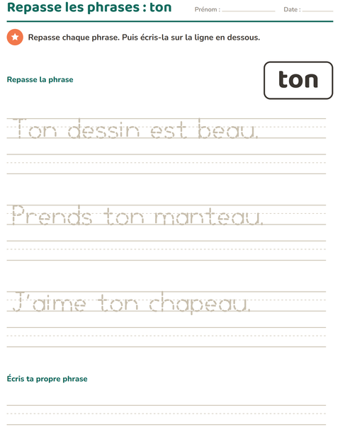 Aperçu de la fiche Mots-outils pour École maternelle (grande section, 5-7 ans)