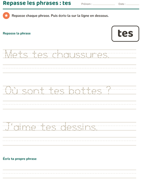 Aperçu de la fiche Mots-outils pour École maternelle (grande section, 5-7 ans)