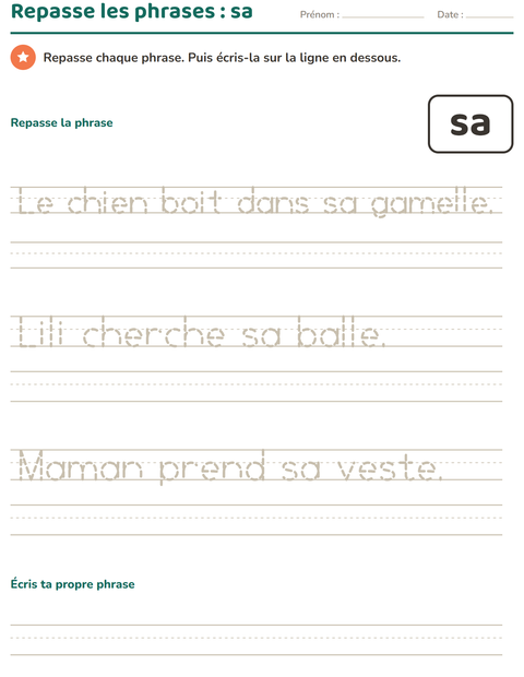 Aperçu de la fiche Mots-outils pour École maternelle (grande section, 5-7 ans)