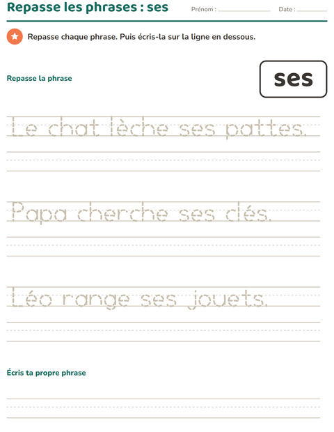 Aperçu de la fiche Mots-outils pour École maternelle (grande section, 5-7 ans)