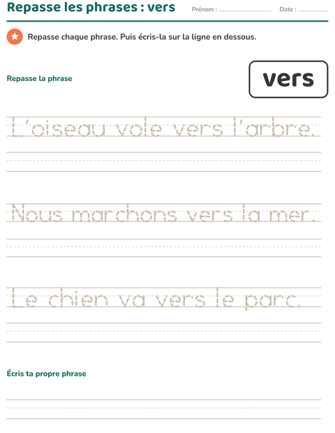 Aperçu de la fiche Mots-outils pour École maternelle (grande section, 5-7 ans)