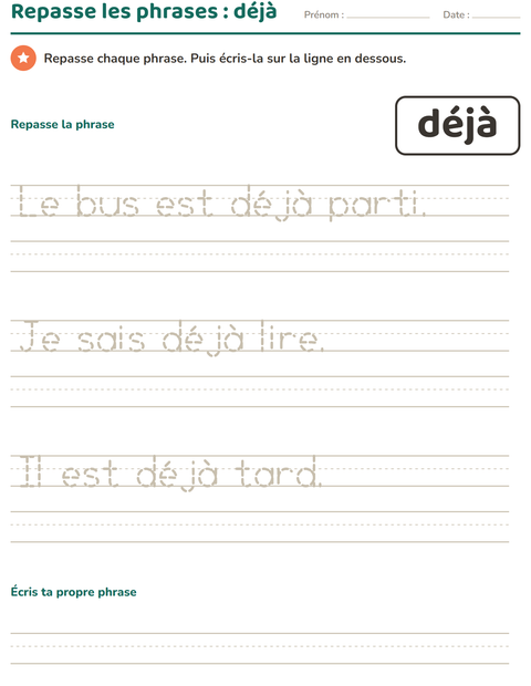Aperçu de la fiche Mots-outils pour École maternelle (grande section, 5-7 ans)