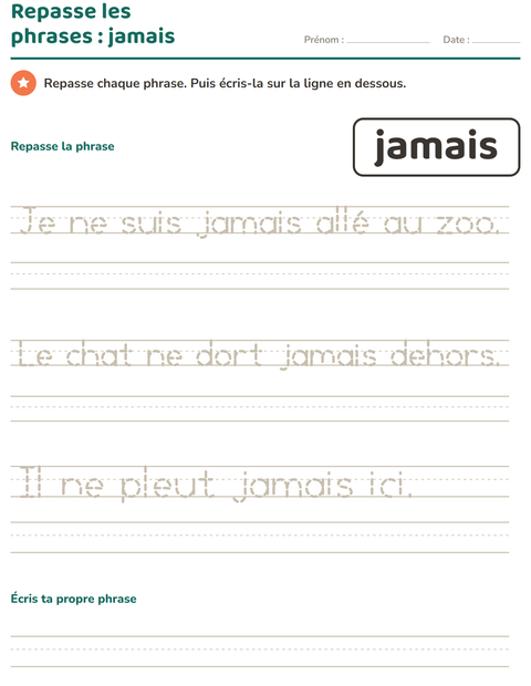 Aperçu de la fiche Mots-outils pour École maternelle (grande section, 5-7 ans)