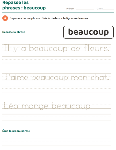 Aperçu de la fiche Mots-outils pour École maternelle (grande section, 5-7 ans)