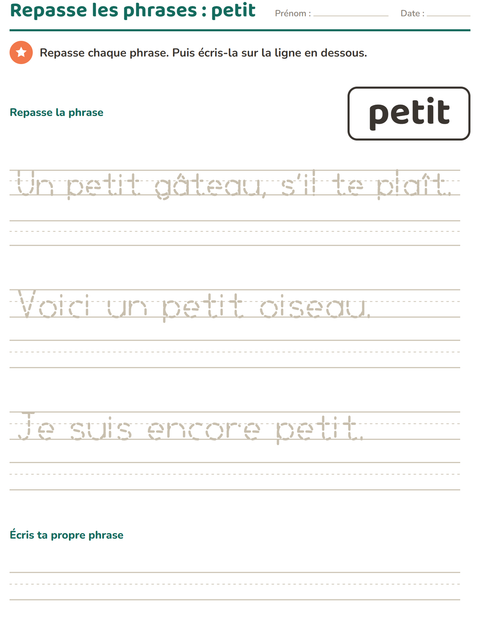 Aperçu de la fiche Mots-outils pour École maternelle (grande section, 5-7 ans)