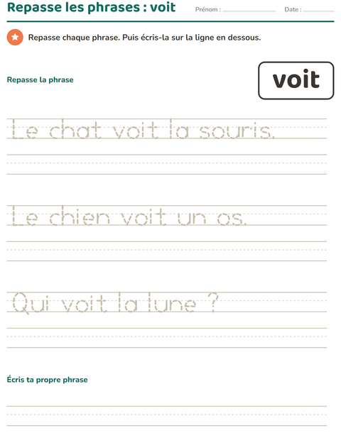 Aperçu de la fiche Mots-outils pour École maternelle (grande section, 5-7 ans)