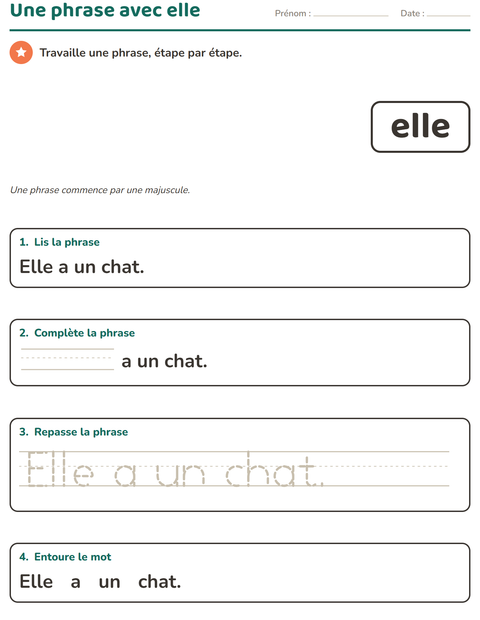 Aperçu de la fiche Mots-outils pour École maternelle (grande section, 5-7 ans)