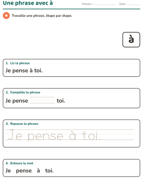 Aperçu de la fiche Mots-outils pour École maternelle (grande section, 5-7 ans)