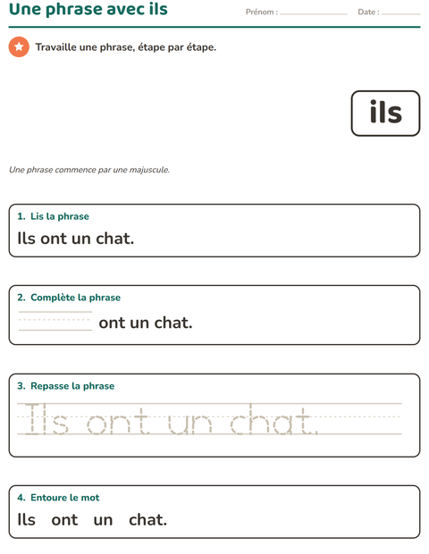 Aperçu de la fiche Mots-outils pour École maternelle (grande section, 5-7 ans)
