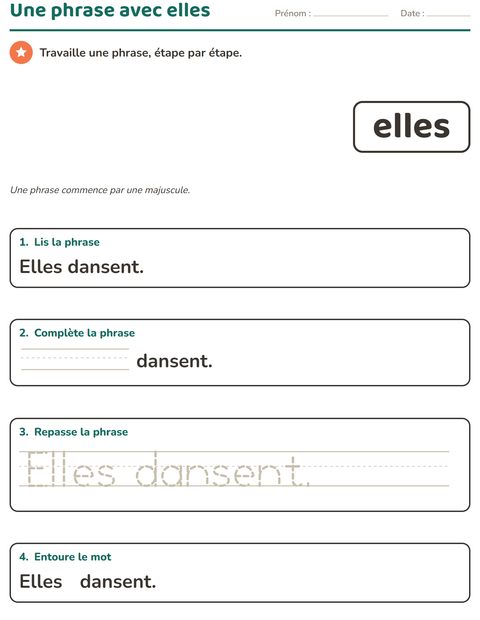 Aperçu de la fiche Mots-outils pour École maternelle (grande section, 5-7 ans)