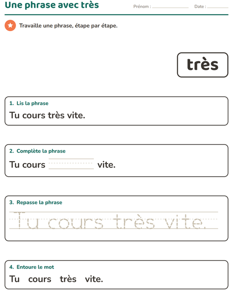 Aperçu de la fiche Mots-outils pour École maternelle (grande section, 5-7 ans)
