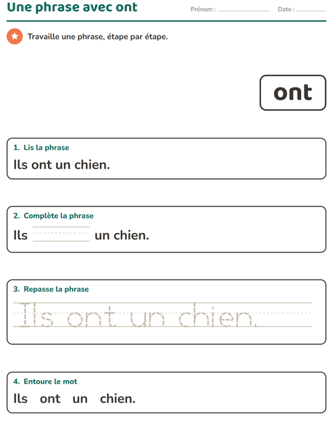 Aperçu de la fiche Mots-outils pour École maternelle (grande section, 5-7 ans)