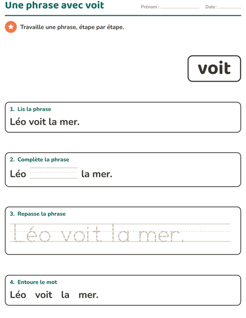 Aperçu de la fiche Mots-outils pour École maternelle (grande section, 5-7 ans)