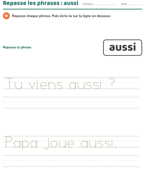 Aperçu de la fiche Mots-outils pour École maternelle (grande section, 5-7 ans)