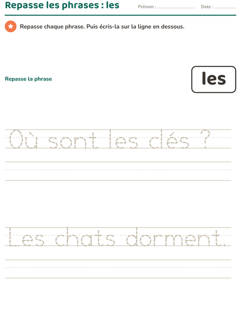Aperçu de la fiche Mots-outils pour École maternelle (grande section, 5-7 ans)