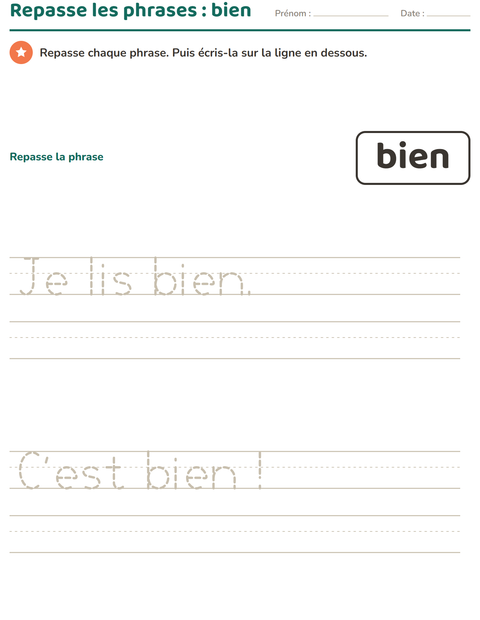 Aperçu de la fiche Mots-outils pour École maternelle (grande section, 5-7 ans)