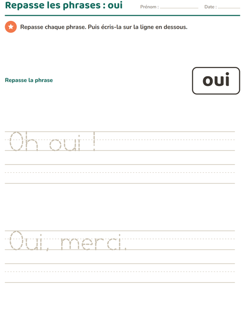 Aperçu de la fiche Mots-outils pour École maternelle (grande section, 5-7 ans)