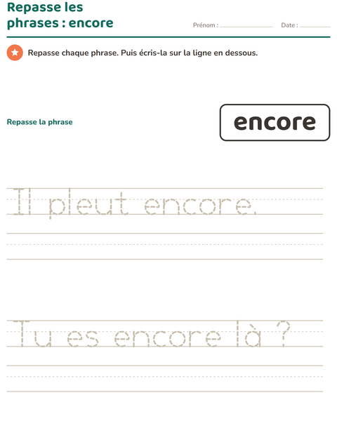 Aperçu de la fiche Mots-outils pour École maternelle (grande section, 5-7 ans)