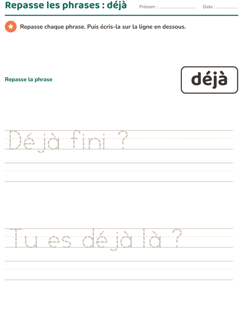 Aperçu de la fiche Mots-outils pour École maternelle (grande section, 5-7 ans)