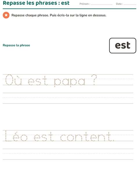 Aperçu de la fiche Mots-outils pour École maternelle (grande section, 5-7 ans)