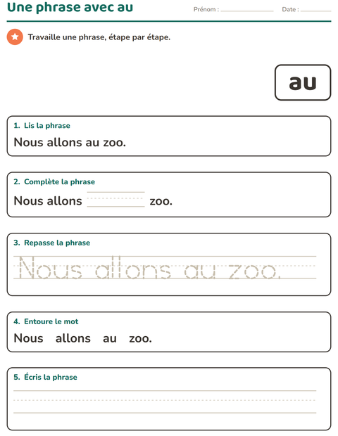 Aperçu de la fiche Mots-outils pour École maternelle (grande section, 5-7 ans)
