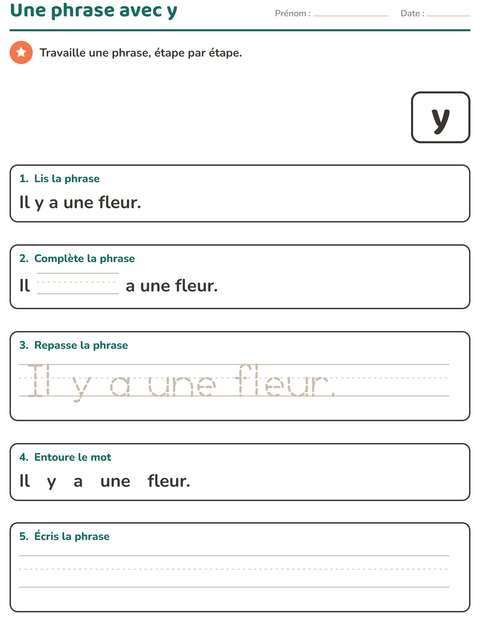 Aperçu de la fiche Mots-outils pour École maternelle (grande section, 5-7 ans)