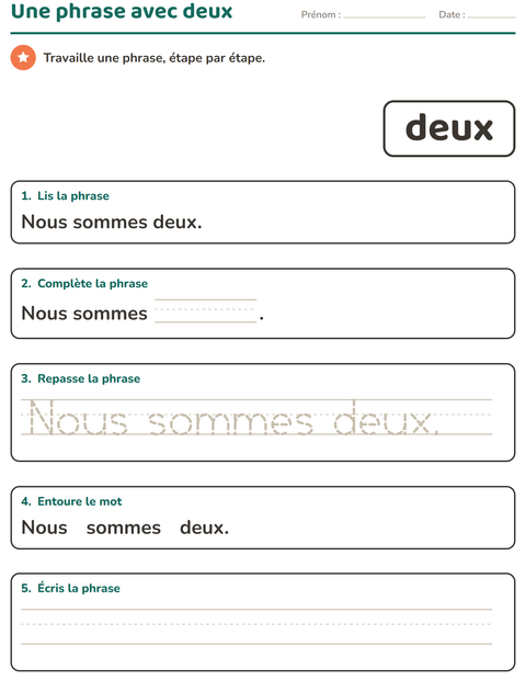Aperçu de la fiche Mots-outils pour École maternelle (grande section, 5-7 ans)