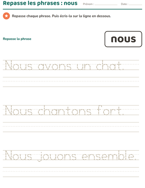 Aperçu de la fiche Mots-outils pour École maternelle (grande section, 5-7 ans)