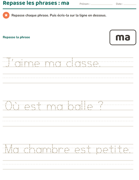 Aperçu de la fiche Mots-outils pour École maternelle (grande section, 5-7 ans)