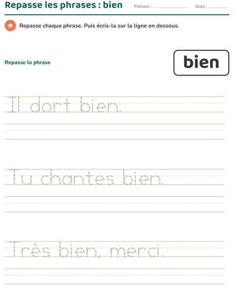 Aperçu de la fiche Mots-outils pour École maternelle (grande section, 5-7 ans)