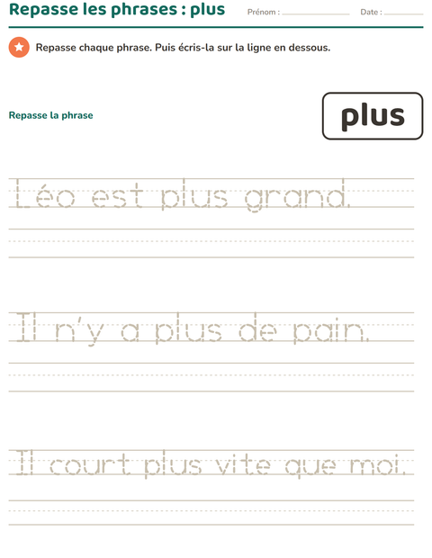 Aperçu de la fiche Mots-outils pour École maternelle (grande section, 5-7 ans)