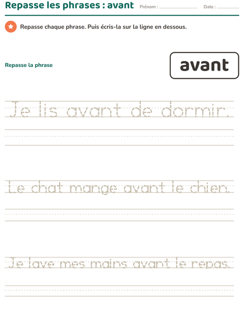 Aperçu de la fiche Mots-outils pour École maternelle (grande section, 5-7 ans)