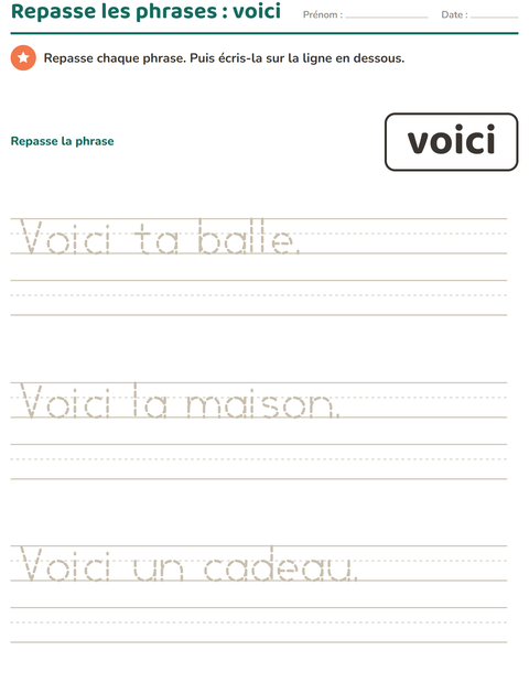 Aperçu de la fiche Mots-outils pour École maternelle (grande section, 5-7 ans)