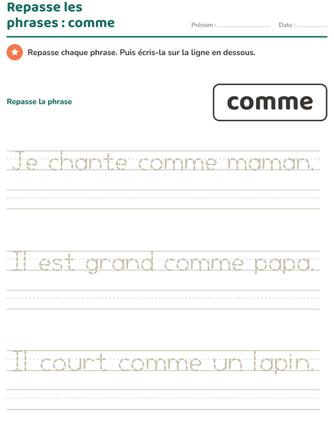 Aperçu de la fiche Mots-outils pour École maternelle (grande section, 5-7 ans)