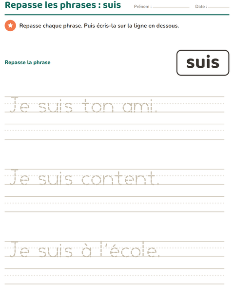 Aperçu de la fiche Mots-outils pour École maternelle (grande section, 5-7 ans)