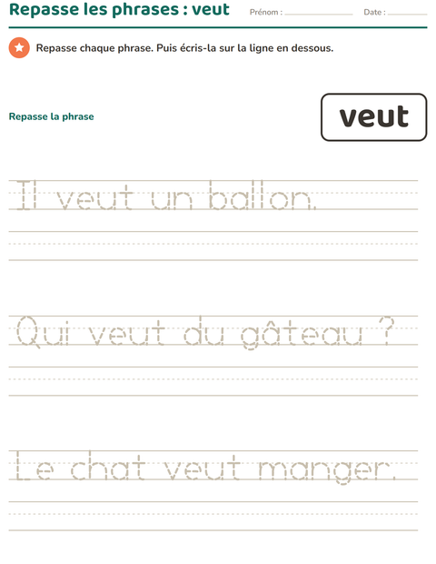 Aperçu de la fiche Mots-outils pour École maternelle (grande section, 5-7 ans)