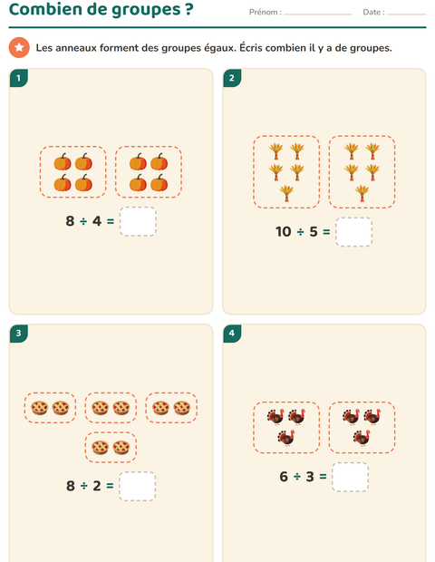 Aperçu de la fiche Multiplication en réseaux avec Action de grâce pour CE1 (cours élémentaire 1)