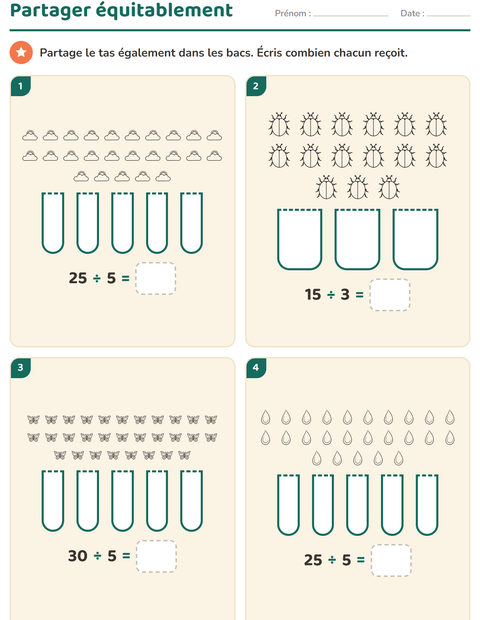 Aperçu de la fiche Multiplication en réseaux avec Nature NB pour CE1 (cours élémentaire 1)