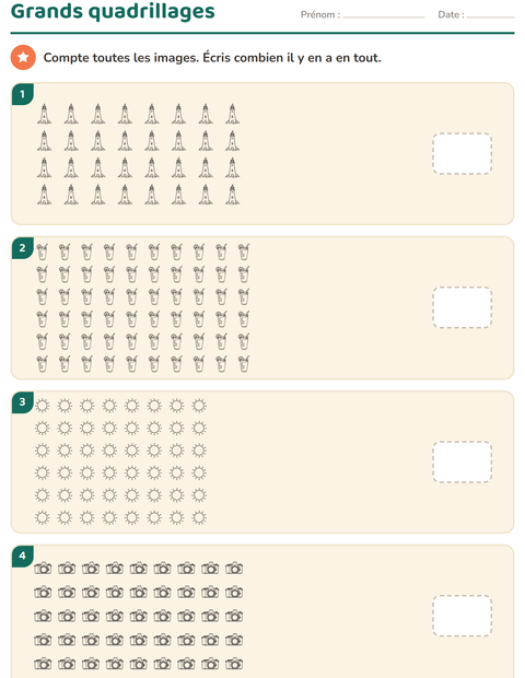Aperçu de la fiche Multiplication en réseaux avec Plage NB pour CE2 (cours élémentaire 2)