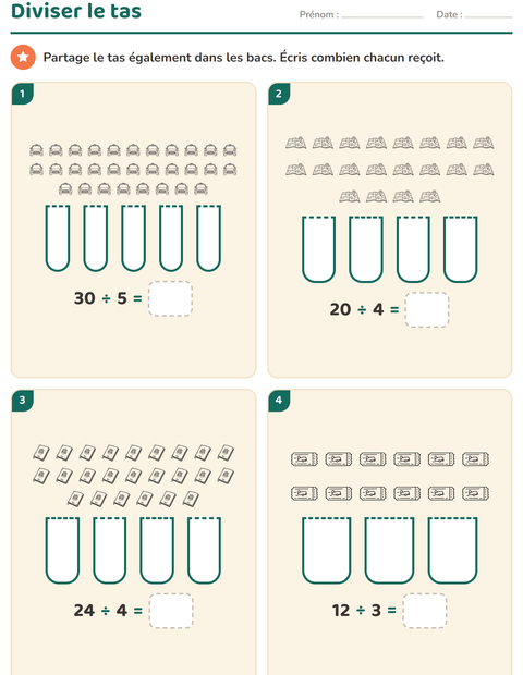 Aperçu de la fiche Multiplication en réseaux avec Voyages et Vacances NB pour CE2 (cours élémentaire 2)