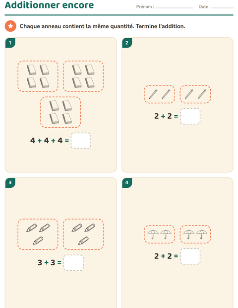 Aperçu de la fiche Multiplication en réseaux avec Éducation NB pour CE1 (cours élémentaire 1)