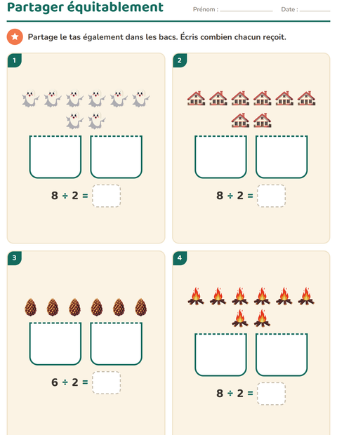 Aperçu de la fiche Multiplication en réseaux avec Divers pour CE1 (cours élémentaire 1)