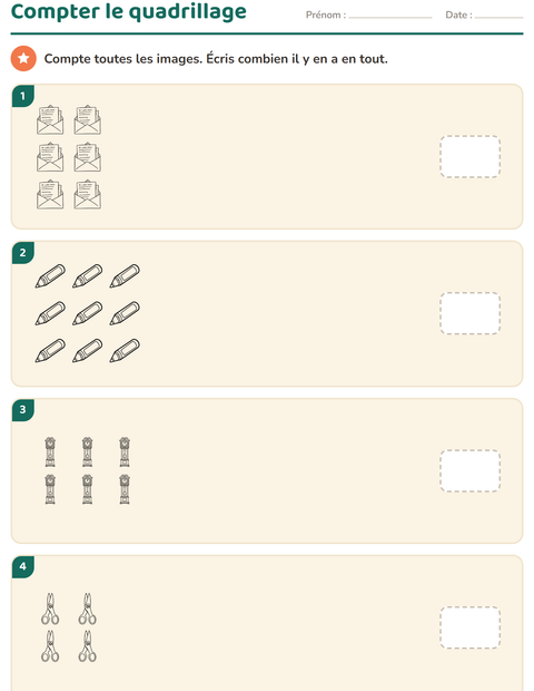 Aperçu de la fiche Multiplication en réseaux avec Éducation NB pour École maternelle (grande section, 5-7 ans)