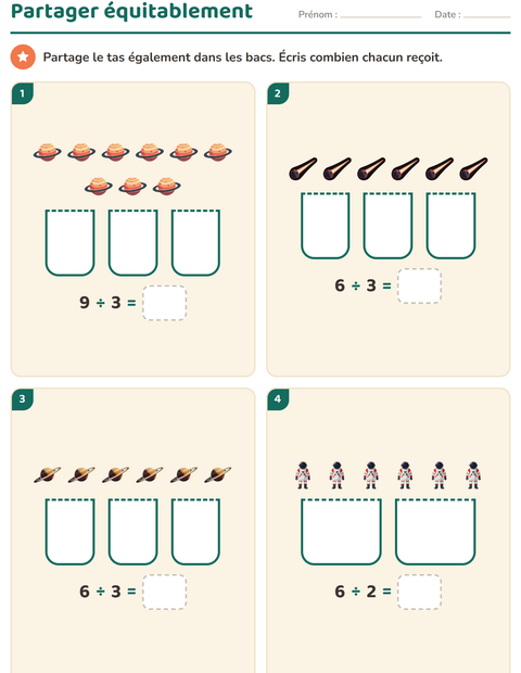 Aperçu de la fiche Multiplication en réseaux avec Espace pour CE1 (cours élémentaire 1)