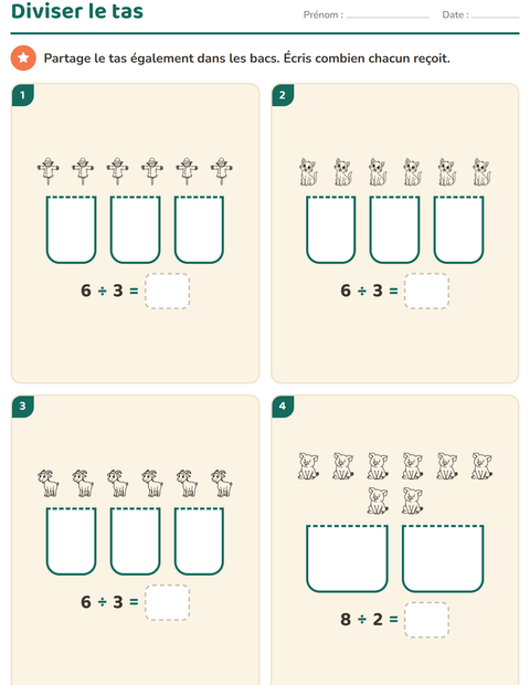 Aperçu de la fiche Multiplication en réseaux avec Ferme NB pour CE2 (cours élémentaire 2)