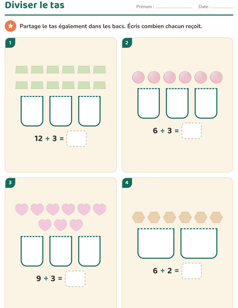 Aperçu de la fiche Multiplication en réseaux avec Formes pour CE2 (cours élémentaire 2)