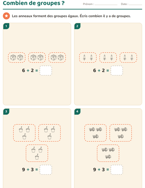 Aperçu de la fiche Multiplication en réseaux avec Jouets NB 2 pour CE1 (cours élémentaire 1)