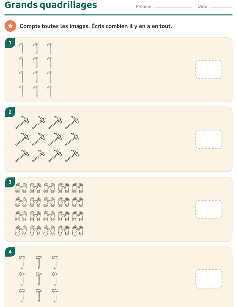 Aperçu de la fiche Multiplication en réseaux avec Outils NB pour CE2 (cours élémentaire 2)