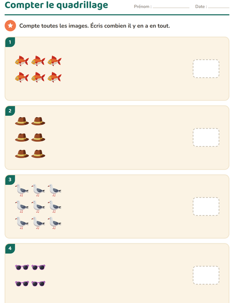 Aperçu de la fiche Multiplication en réseaux avec Plage pour École maternelle (grande section, 5-7 ans)